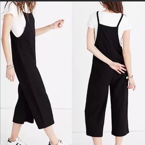 Madewell Black Knit Wide Leg Overalls